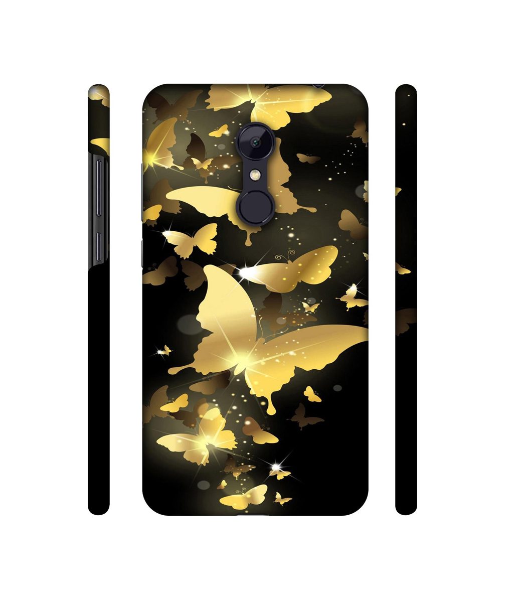Amazon Brand - Solimo Designer Golden Butterfly Pattern 3D Printed Hard Back Case Mobile Cover for Mi Redmi Note 5