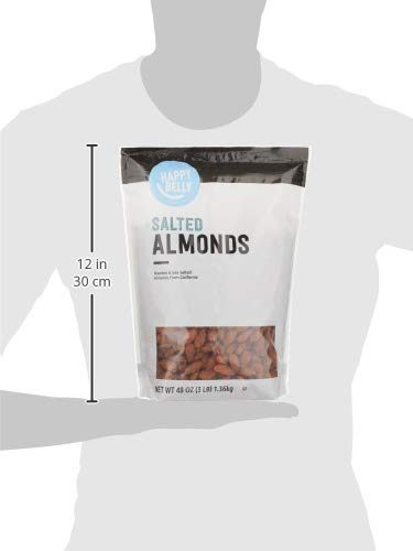 Amazon Brand - Happy Belly Roasted & Salted California Almonds, 48 Ounce