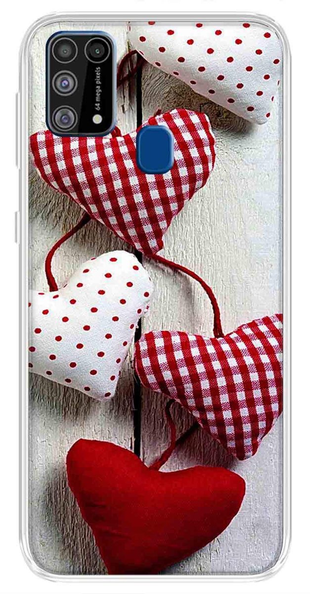 Amazon Brand - Solimo Designer Multicolor Cushion Heart Design Printed Soft Back Case Mobile Cover for Samsung Galaxy M31