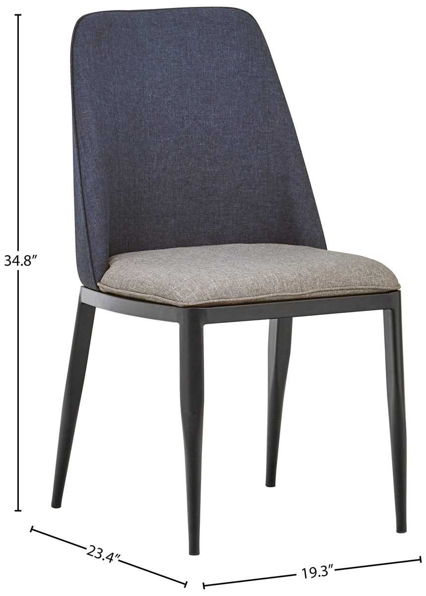 Amazon Brand – Rivet Roger 2-Pack Mid-Century 2-Tone Accent Chairs, 34.8"H, Navy and Grey