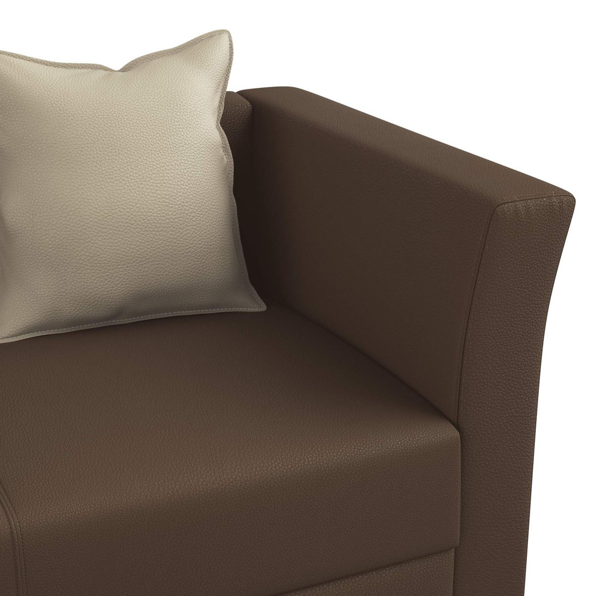 Amazon Brand - Solimo Tarano Leatherette 3 Seater sofa (Brown)