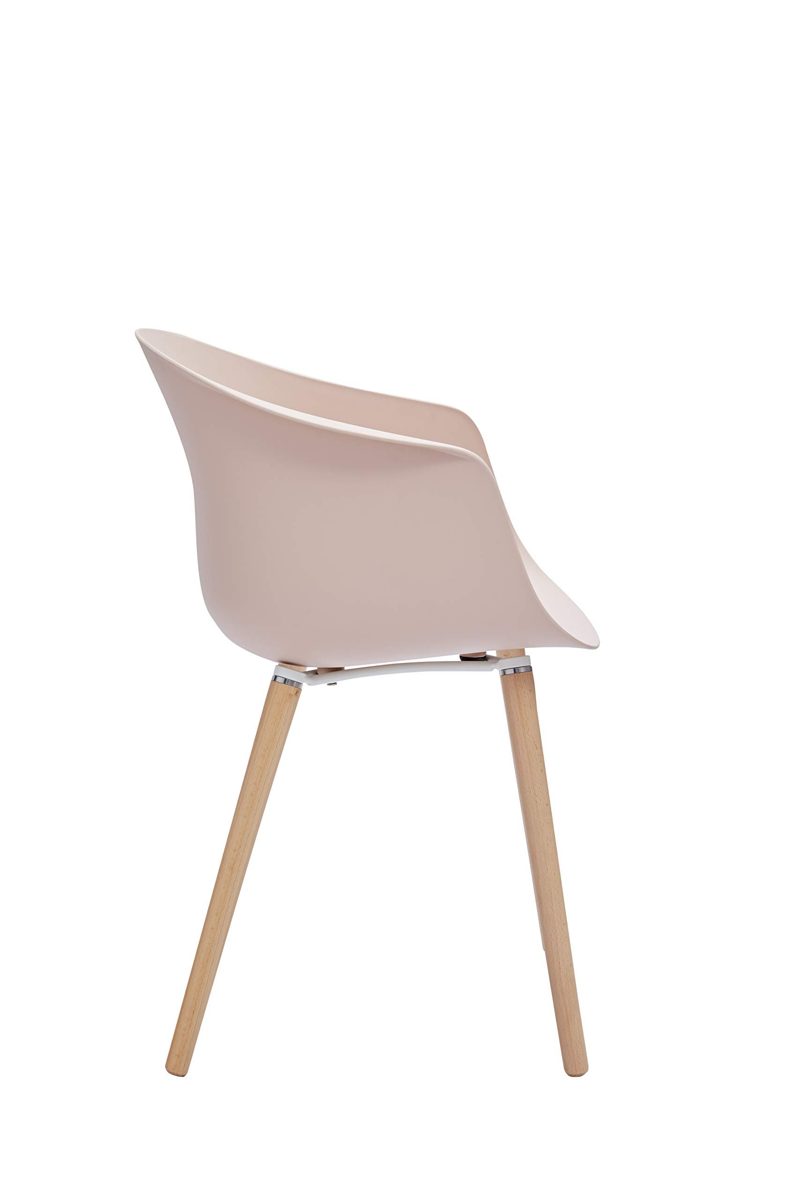 Amazon Brand - Rivet Alva Modern Curved-Back Plastic Dining Chair, 23.2"W, Nude Pink (Renewed)