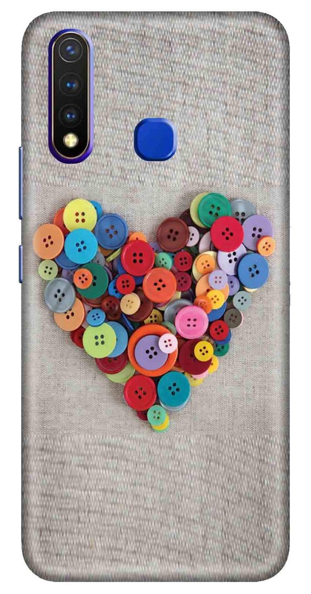 Amazon Brand - Solimo Designer Button Heart Pattern 3D Printed Hard Back Case Mobile Cover for Vivo Y19 / Vivo U20