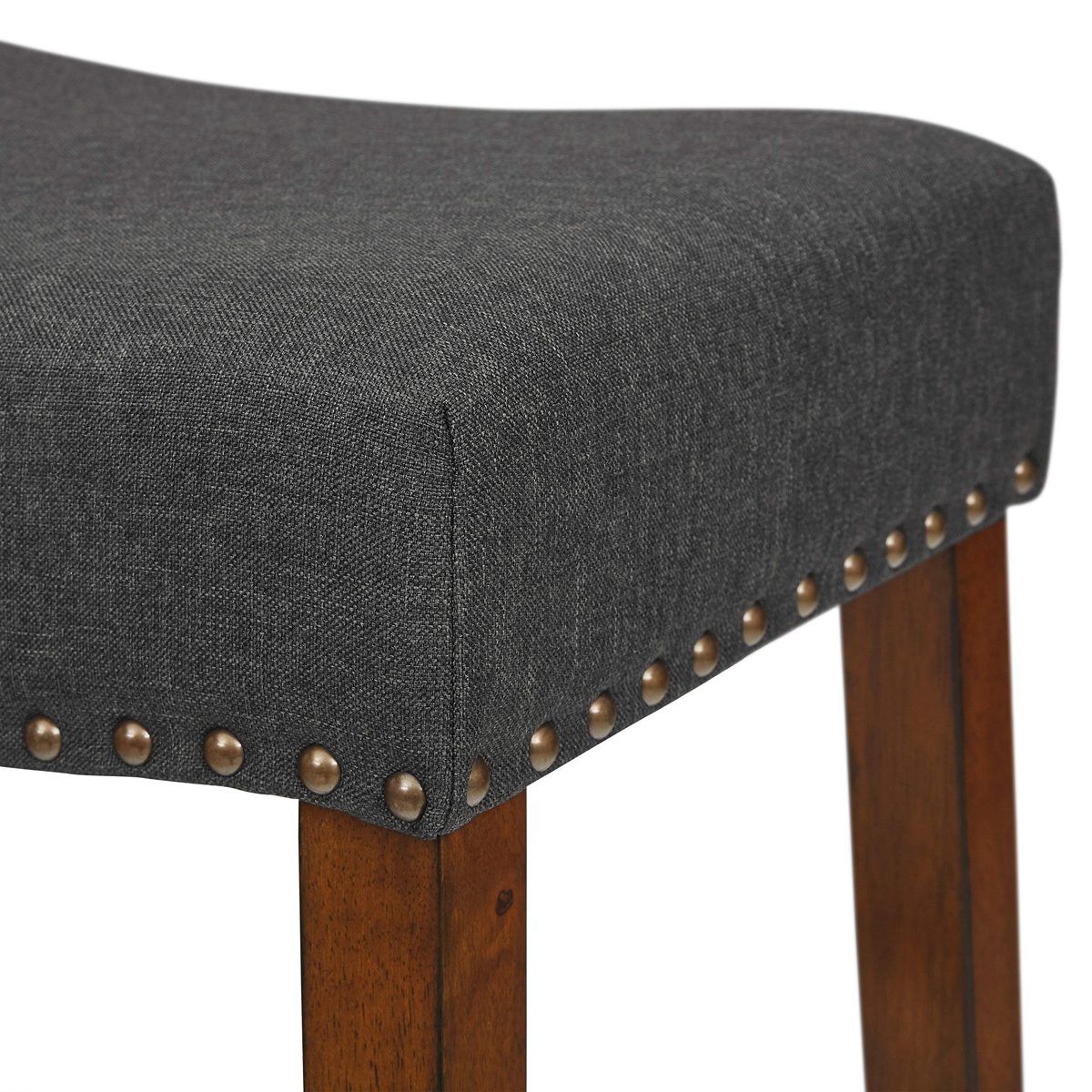 Ravenna Home Dawn Nailhead Saddle Stool 2-Pack