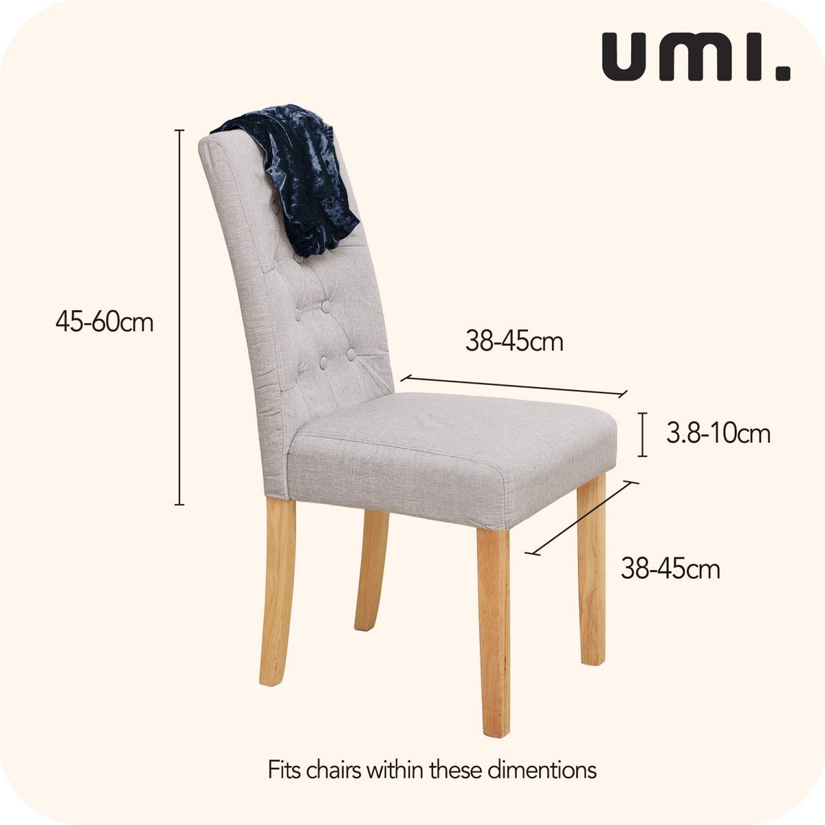 Umi Essentials Stretch Chair Covers, Soft Fabric