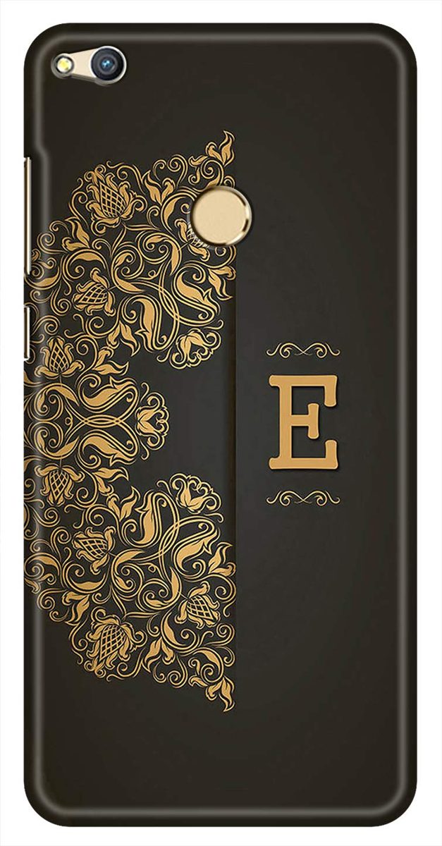 Amazon Brand - Solimo Designer Black Pattern Alphabet-E 3D Printed Hard Back Case Mobile Cover for Huawei Honor 8 Lite