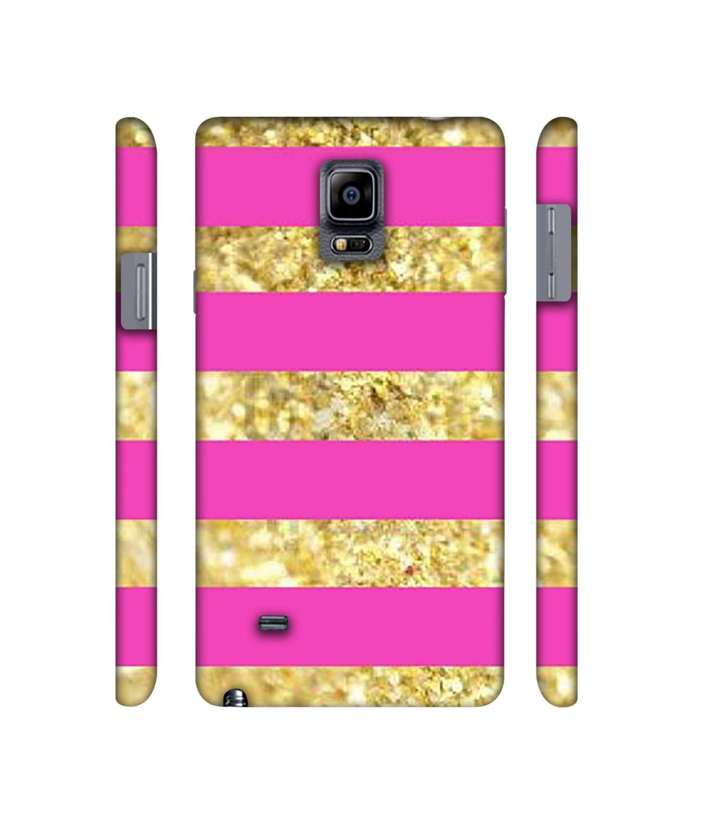 Amazon Brand - Solimo Designer Golden Stripes 3D Printed Hard Back Case Mobile Cover for Samsung Galaxy Note 4