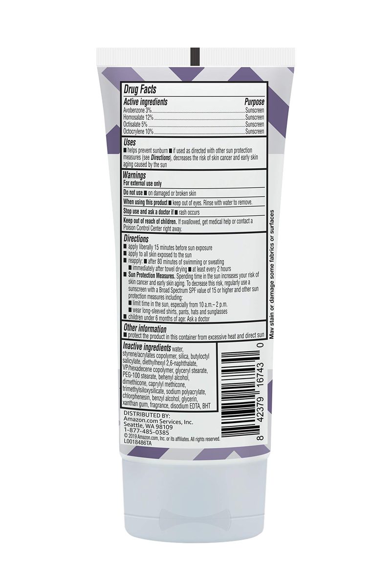 Amazon Brand - Solimo Sheer Face Sunscreen SPF 55, Reef Friendly (Octinoxate & Oxybenzone Free), 3.0 Fluid Ounce