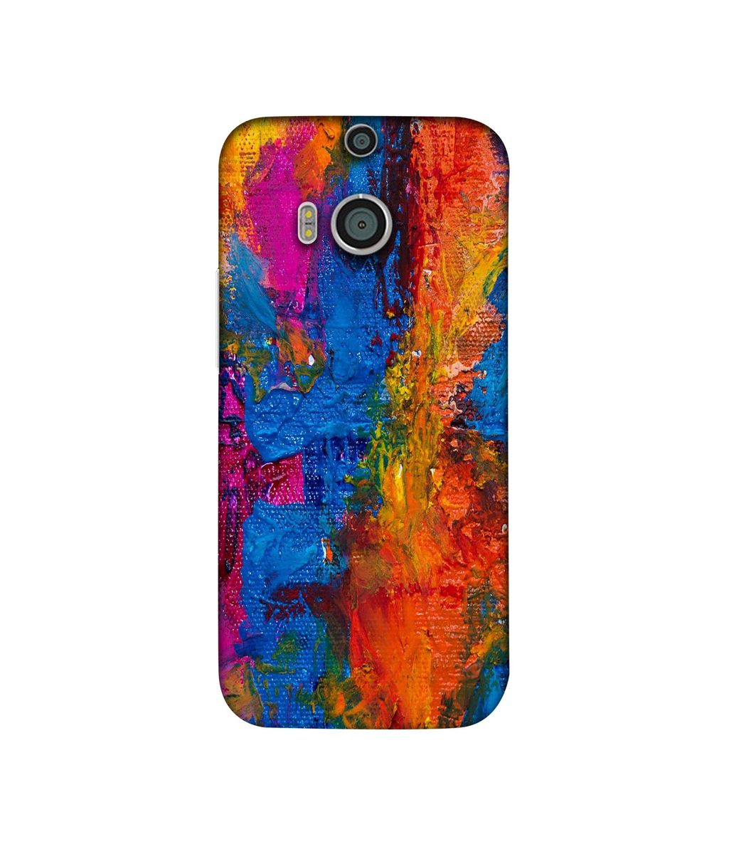 Amazon Brand - Solimo Designer Dark Multicolor Canvas 3D Printed Hard Back Case Mobile Cover for HTC One M8
