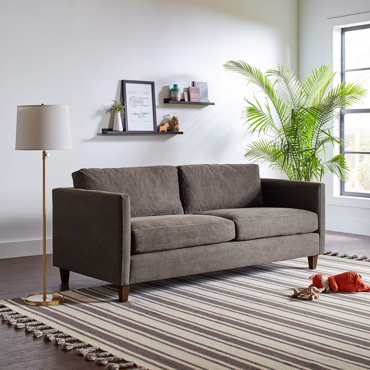 Amazon Brand – Stone & Beam Andover Modern Sofa Couch, 78"W, Pewter