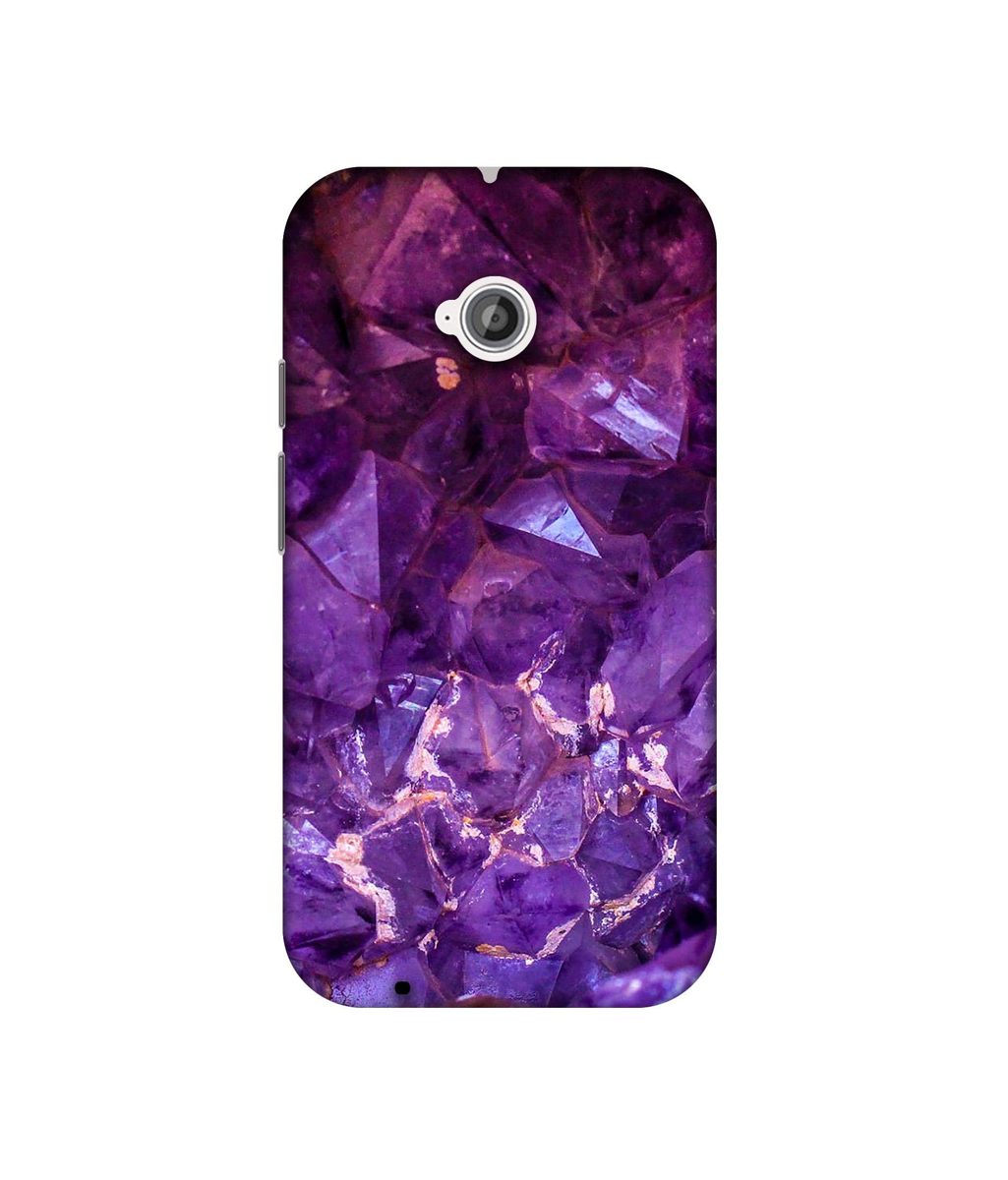 Amazon Brand - Solimo Designer Purpal Stone 3D Printed Hard Back Case Mobile Cover for Motorola Moto E 2nd Generation
