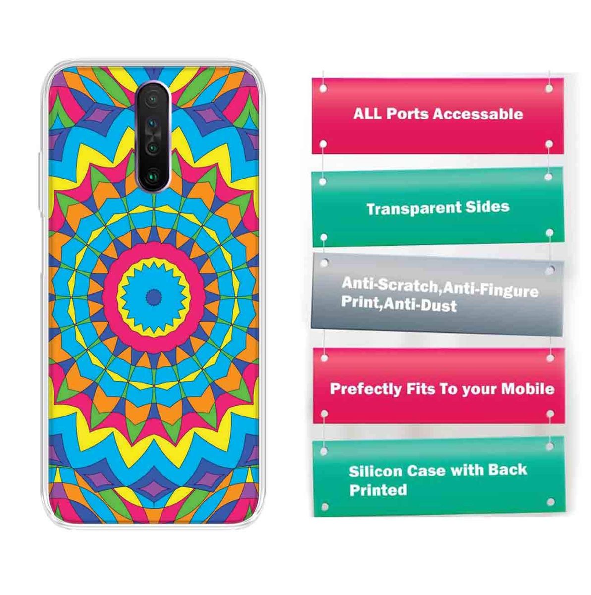Amazon Brand - Solimo Designer Multicolor Artistic Circle Pattern Printed Soft Back Case Mobile Cover for Poco X2 / Xiaomi Redmi K30