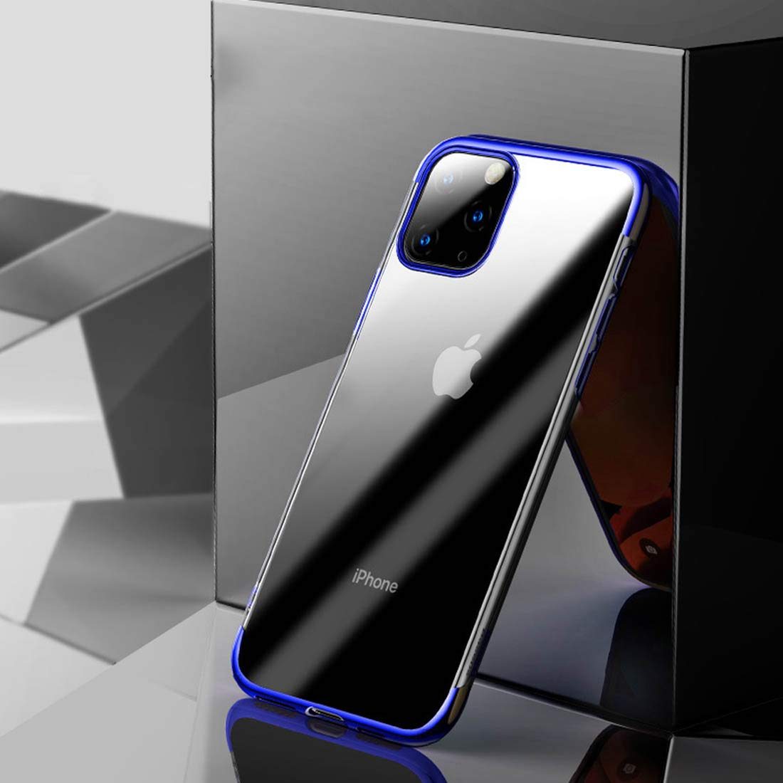 Amazon Brand - Solimo Electroplated Mobile Cover (Soft & Flexible Back case), for Apple iPhone 11 Pro (Electric Blue)