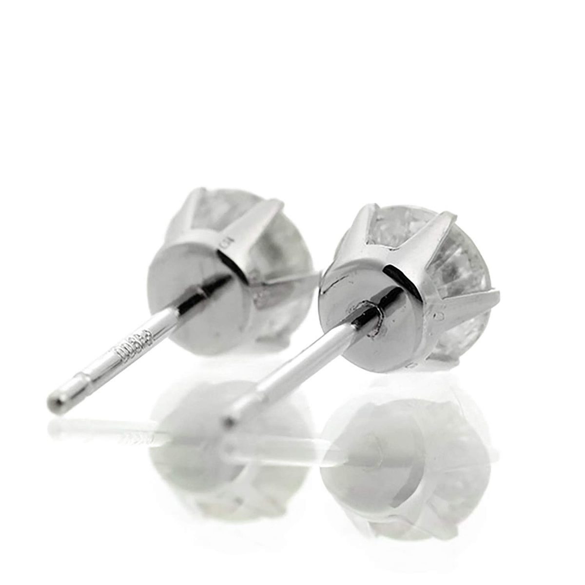 [Amazon Collection] Amazon Collection (AMBZO) Pt900 Stud Earrings 1.0ct 0.5x0.5ct 6 Prong (J.I1.VG Equivalent) ES0618PT-10