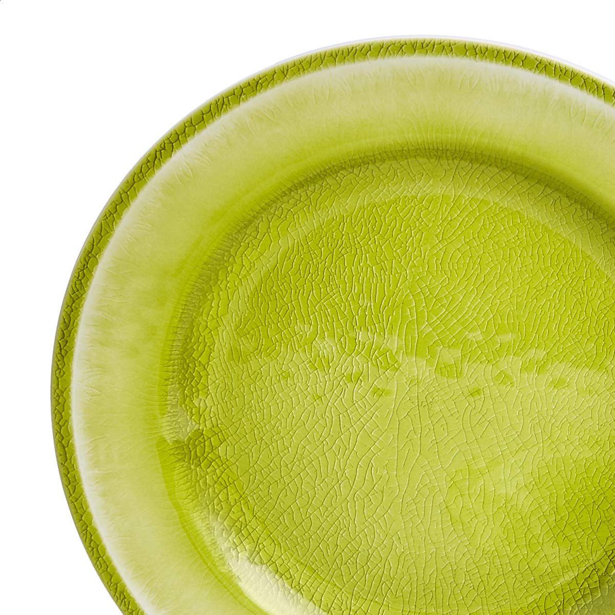 AmazonBasics 12-Piece Melamine Dinnerware Set - Service for 4, Green Crackle Glaze