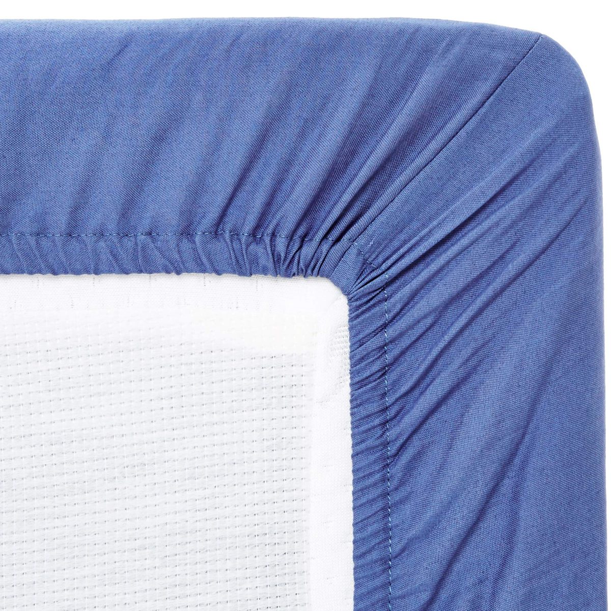 AmazonBasics 200-Thread-Count Polycotton Fitted Sheet, 150 x 200 x 30 cm, Navy Blue