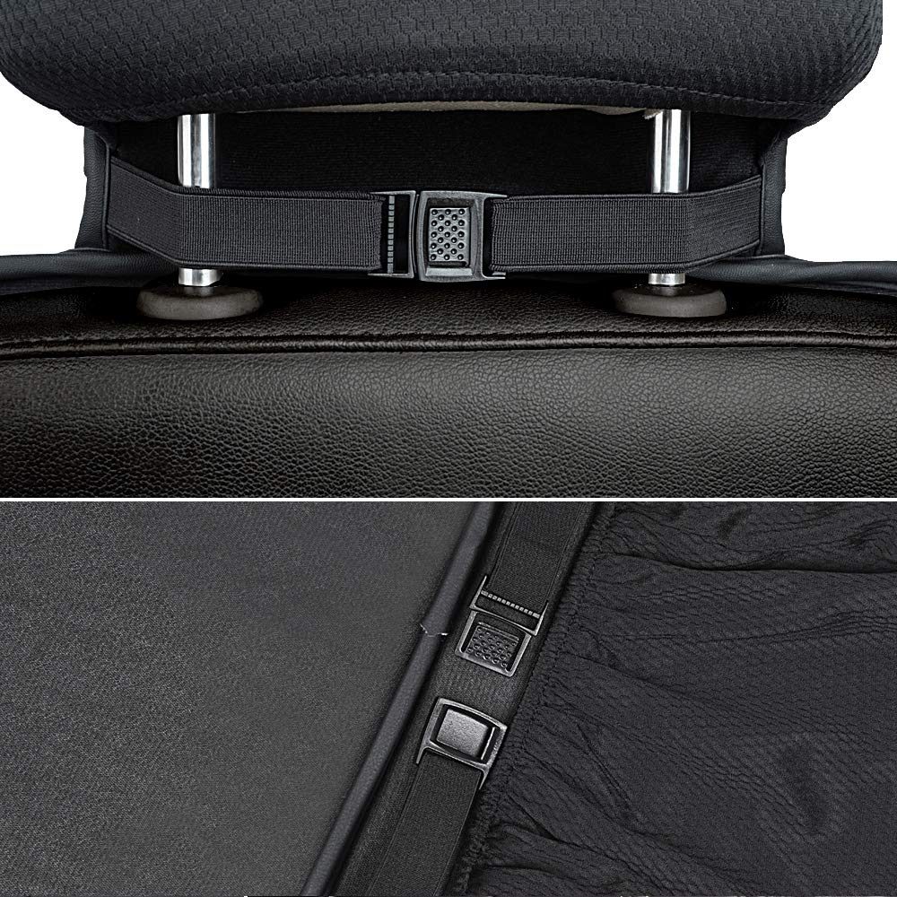 AmazonBasics Deluxe Sideless Universal Fit Leatherette Seat Cover Black SJD634567772
