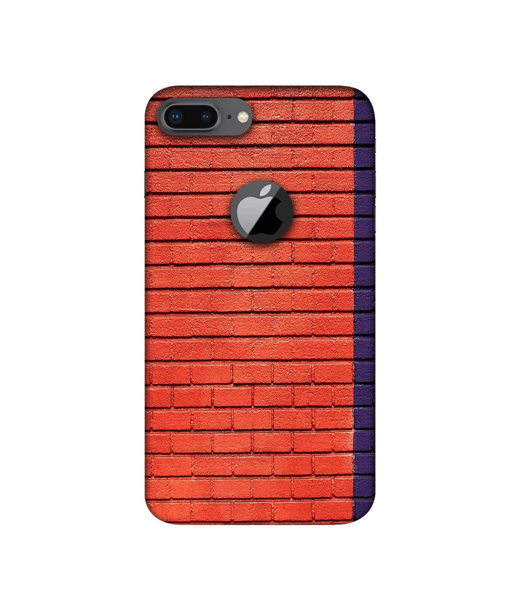 Amazon Brand - Solimo Designer Red and Purple Brick 3D Printed Hard Back Case Mobile Cover for Apple iPhone 8 Plus (with Logo Cut)
