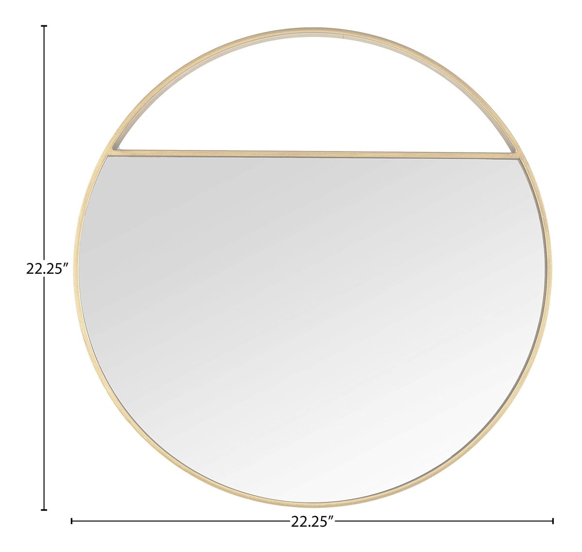 Amazon Brand - Rivet Modern Round Cutout Hanging Mirror, 22.25" Diameter, Gold