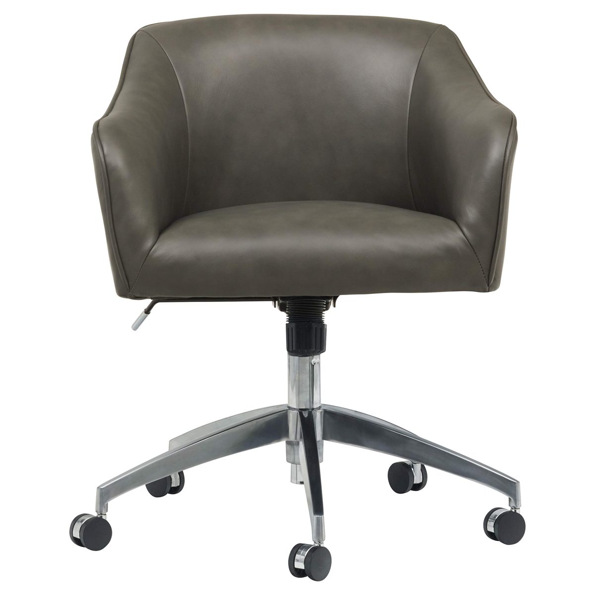 Rivet Modern Swivel Desk Chair 25.7”H, Adjustable Height, Gray
