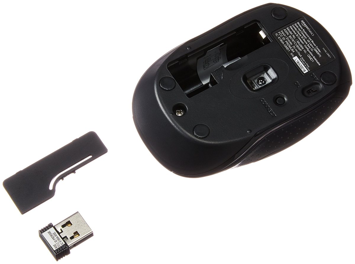 AmazonBasics Wireless Computer Keyboard and Mouse Combo - Quiet and Compact