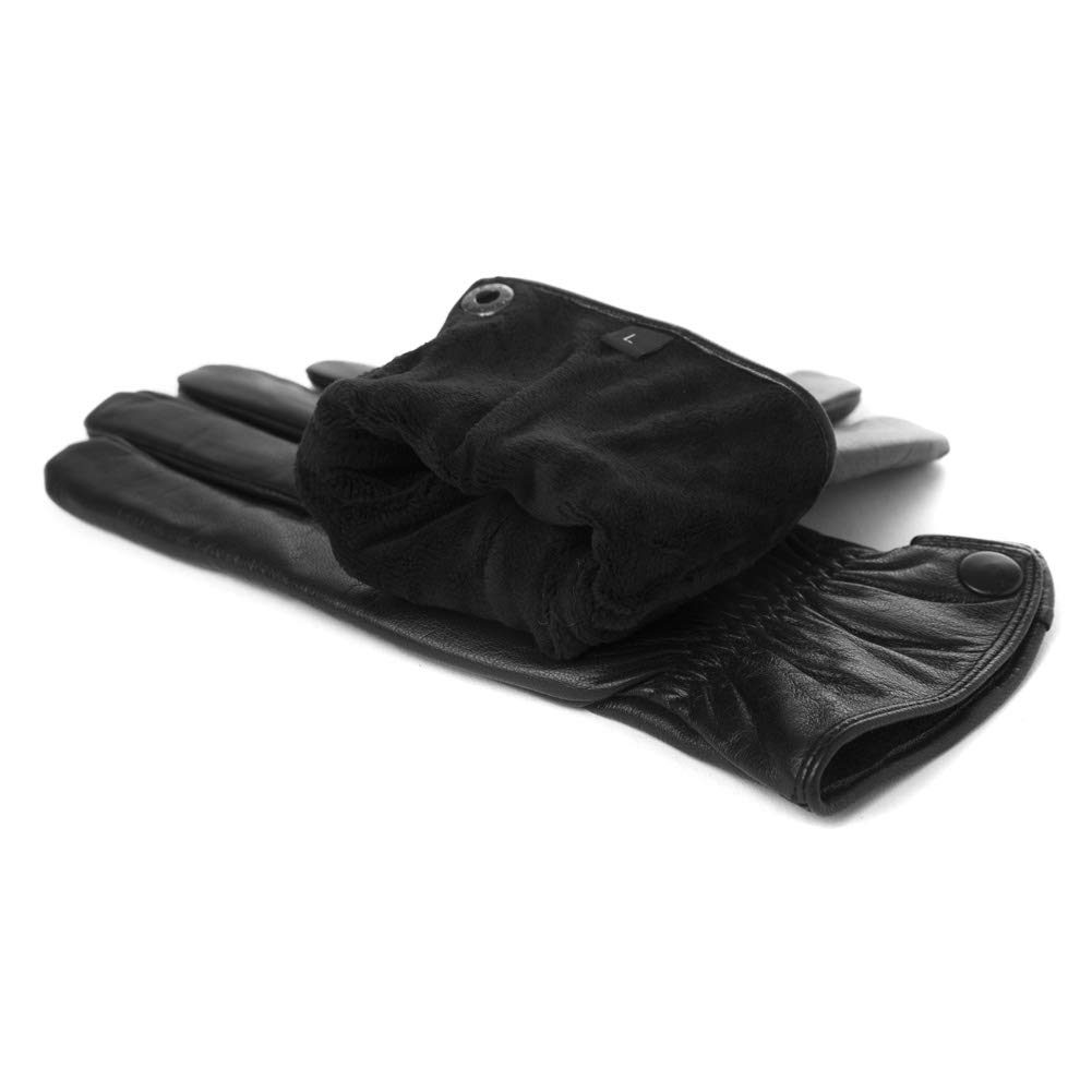 Winter 100% Leather Warm Lined Driving Motorcycle Dress Gloves For Men and Women 3 Size Black