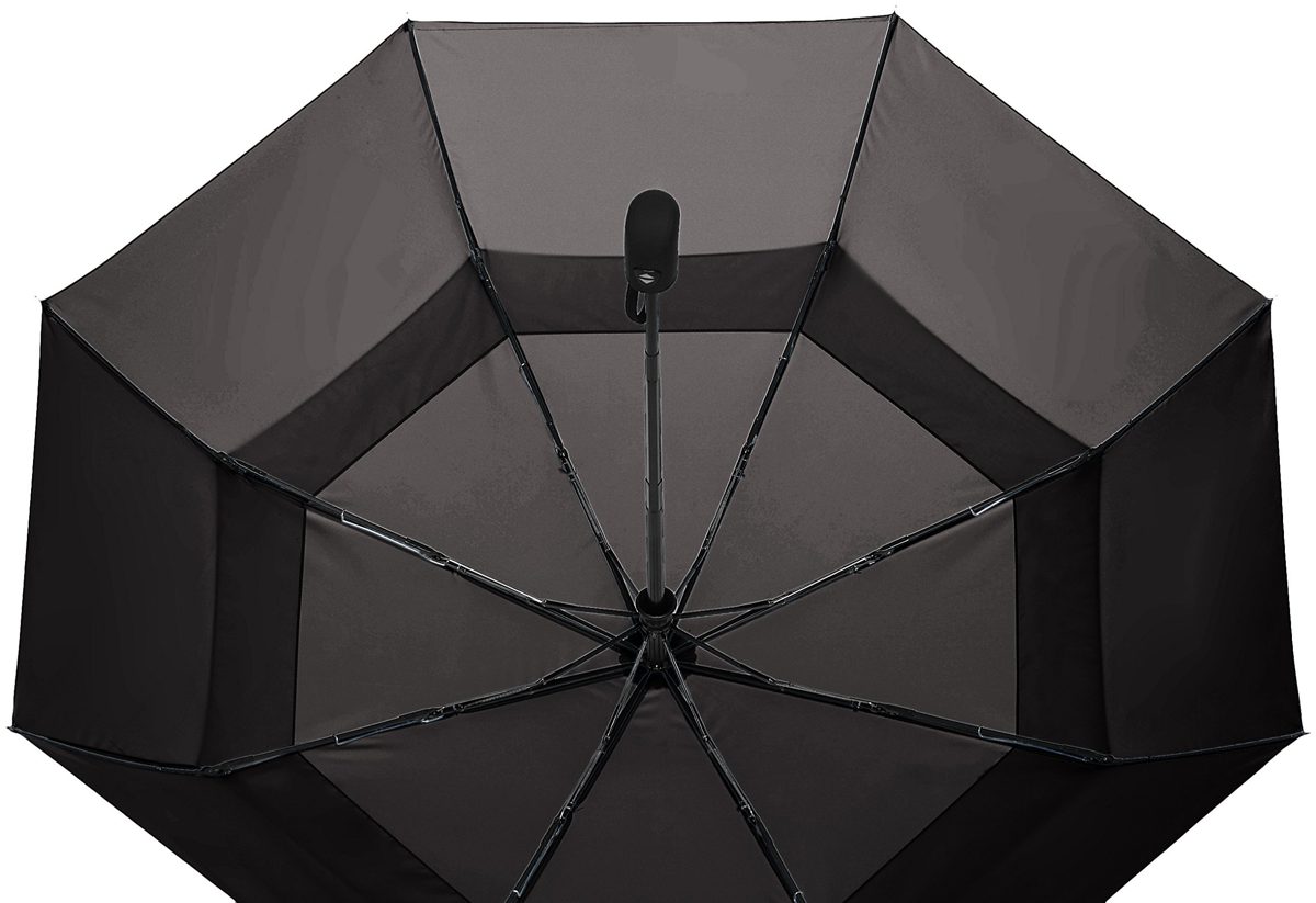 AmazonBasics Automatic Open Travel Umbrella with Wind Vent - Grey