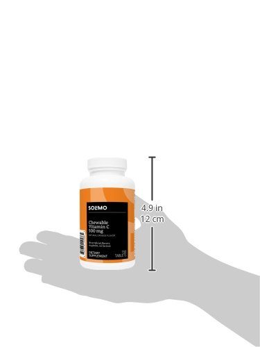 Amazon Brand - Solimo Chewable Vitamin C 500mg, Natural Orange Flavor, 150 Tablets, Five Month Supply