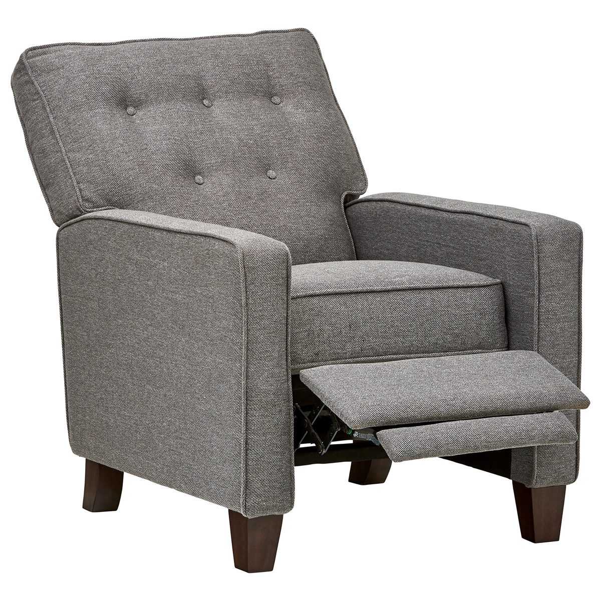 Amazon Brand – Stone & Beam Canfield Modern Reclining Tufted Arm Chair, 30.3"W, Light Grey