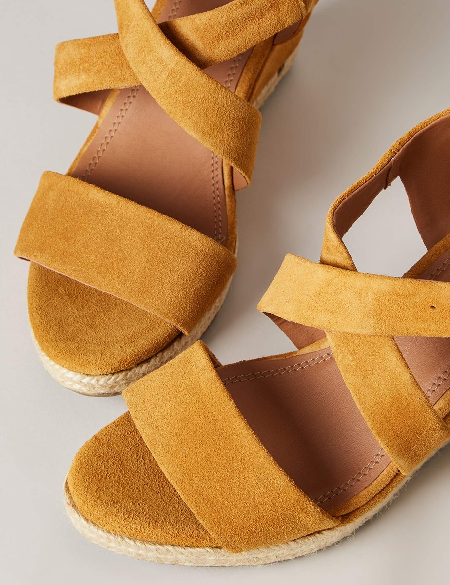 find. Amazon Brand Women's Wedge Crossover Suede Espadrille, Gelb Yellow, US 5