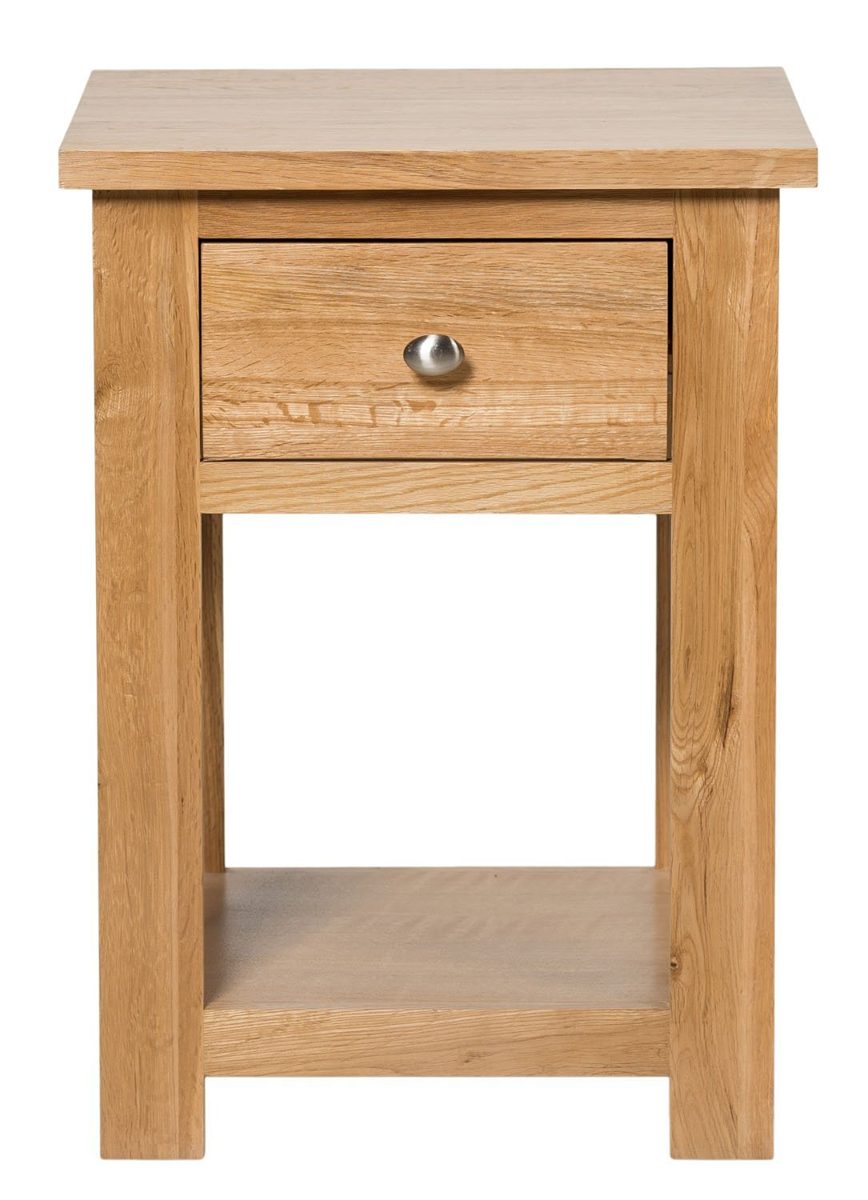 Amazon Brand - Hallowood Waverly 1 Drawer Small Side Table in Light Oak Finish | Solid Wooden End/Lamp Stand/Bedside Cabinet/Nightstand, (WAV-LAM590)