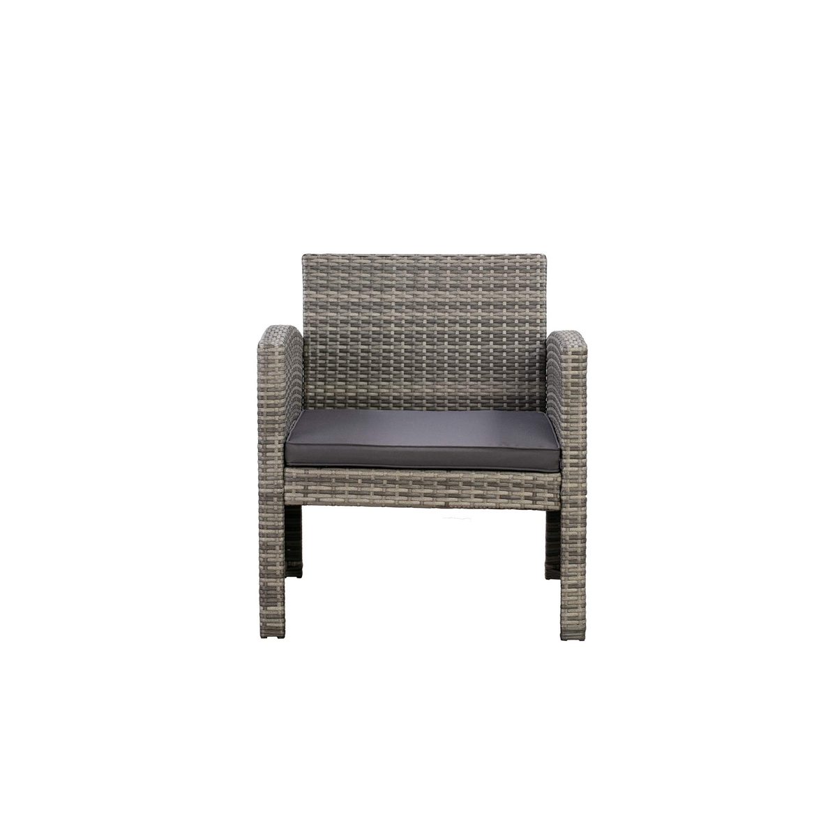 AmazonBasics Outdoor Patio Garden PE Rattan Textured Faux Wicker Modular Sofa - 4-Piece Set, Brown and Grey Rattan