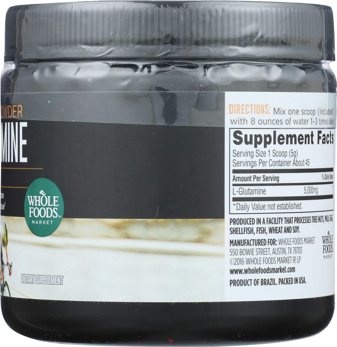 Whole Foods Market, L-Glutamine Free-Form Powder, 8 oz