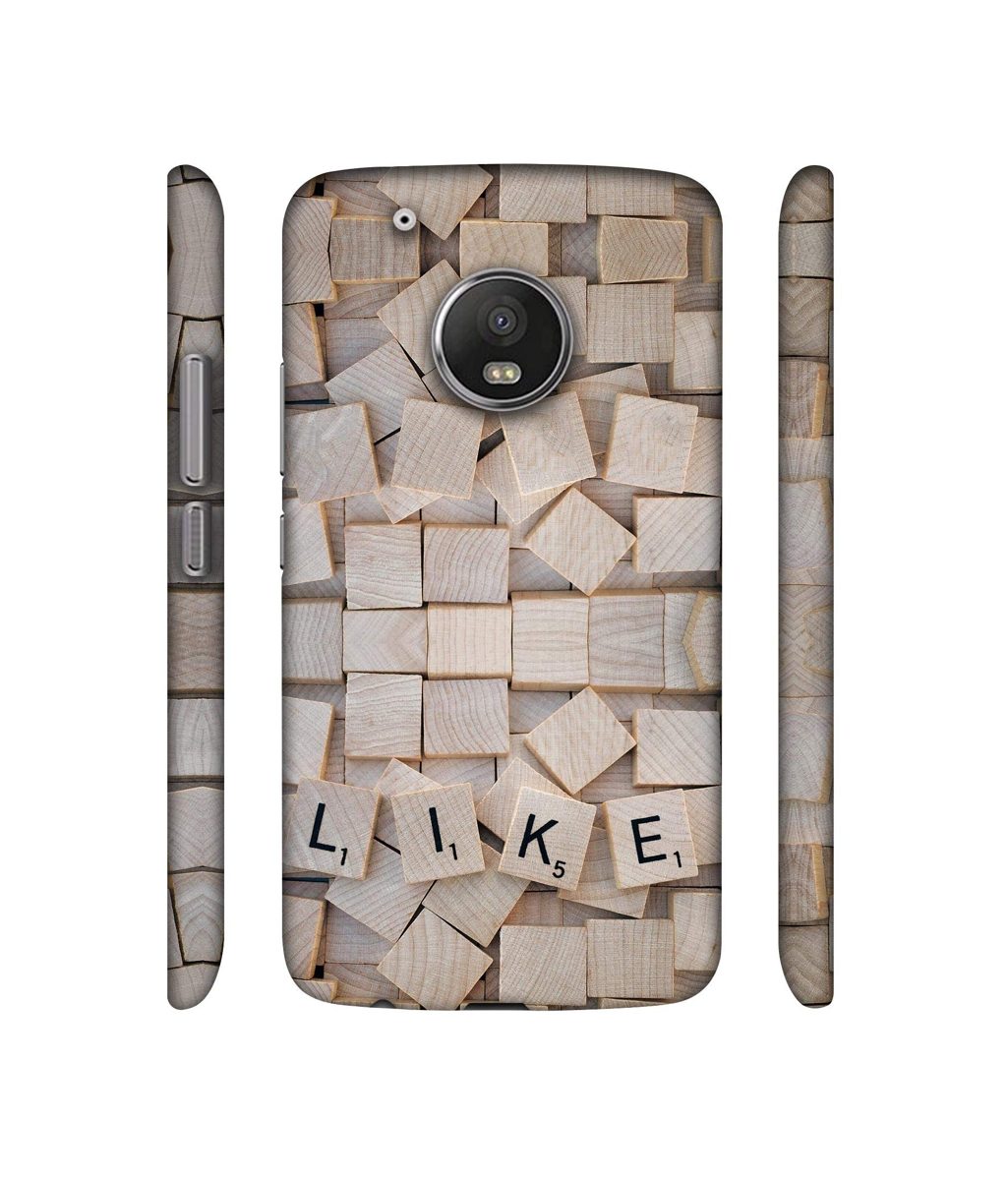 Amazon Brand - Solimo Designer Like On Wooden Block 3D Printed Hard Back Case Mobile Cover for Motorola Moto G5