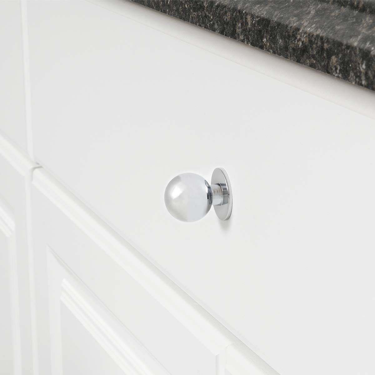 AmazonBasics Modern Ball Cabinet Knob, 24mm Diameter, Polished Chrome, 10-Pack