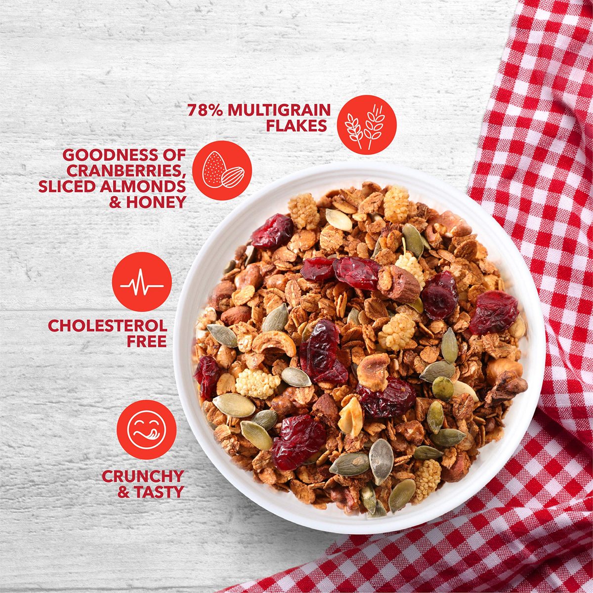 Amazon brand - Solimo Cranberry Muesli, 1kg