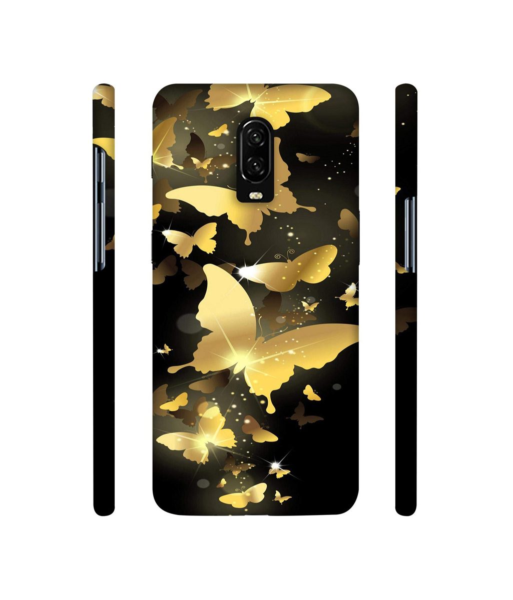 Amazon Brand - Solimo Designer Golden Butterfly Pattern 3D Printed Hard Back Case Mobile Cover for OnePlus 6T