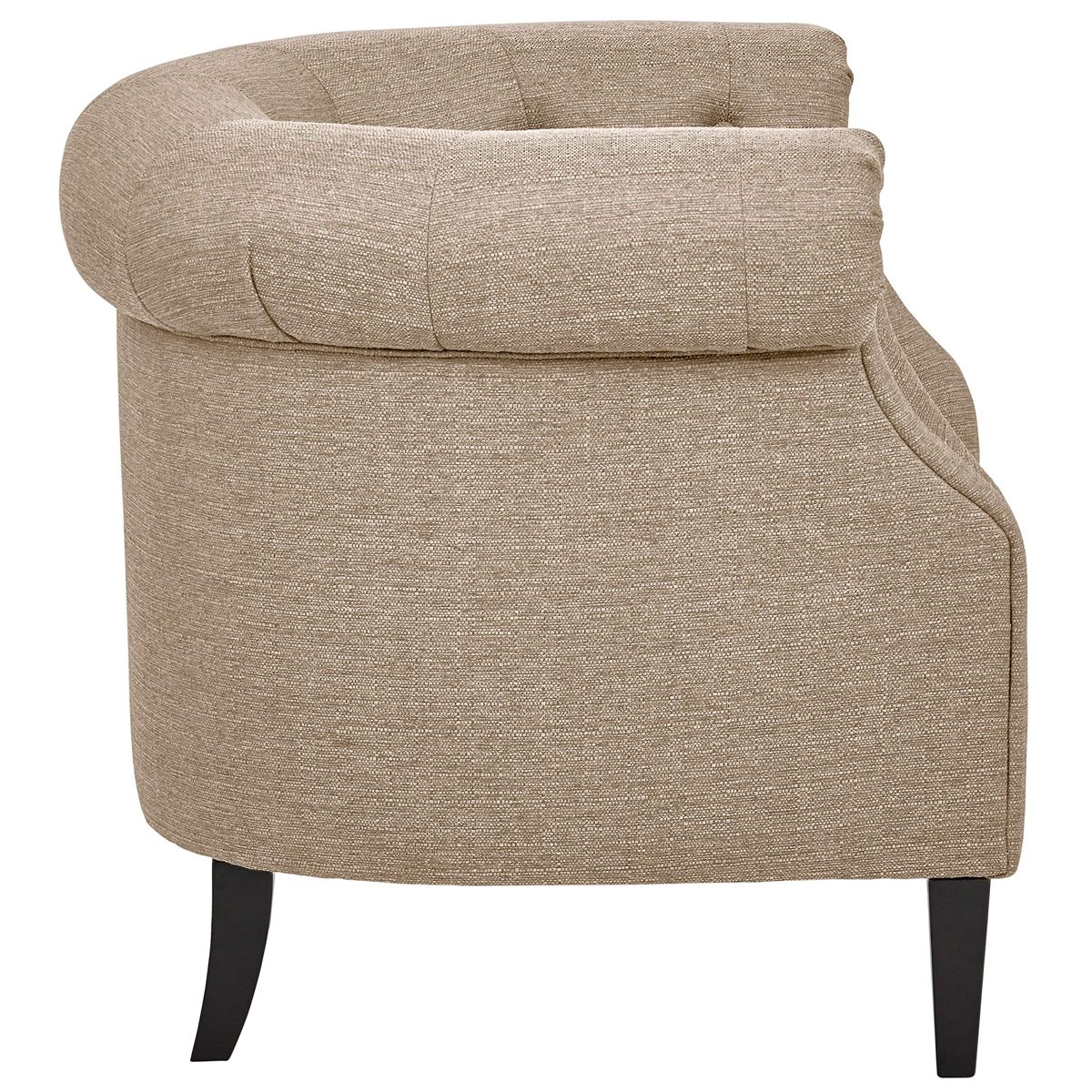 Amazon Brand – Ravenna Home Westcott Curved Tufted Rolled Arm Accent Chair, 34"W, Flax