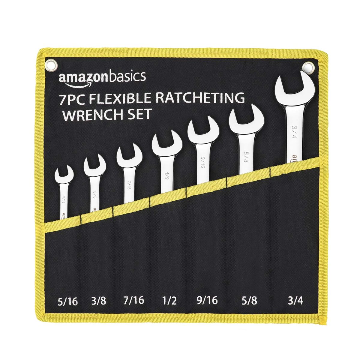 AmazonBasics Flexible Combination Spanner Set (7 Pieces)