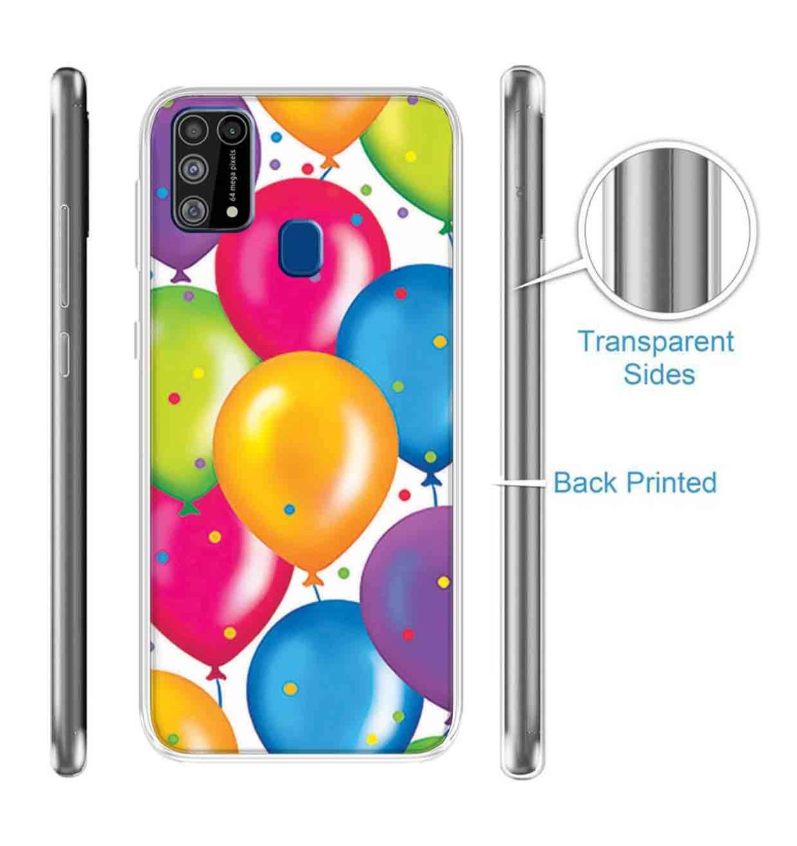 Amazon Brand - Solimo Designer Multicolor Balloon Design Printed Soft Back Case Mobile Cover for Samsung Galaxy M31