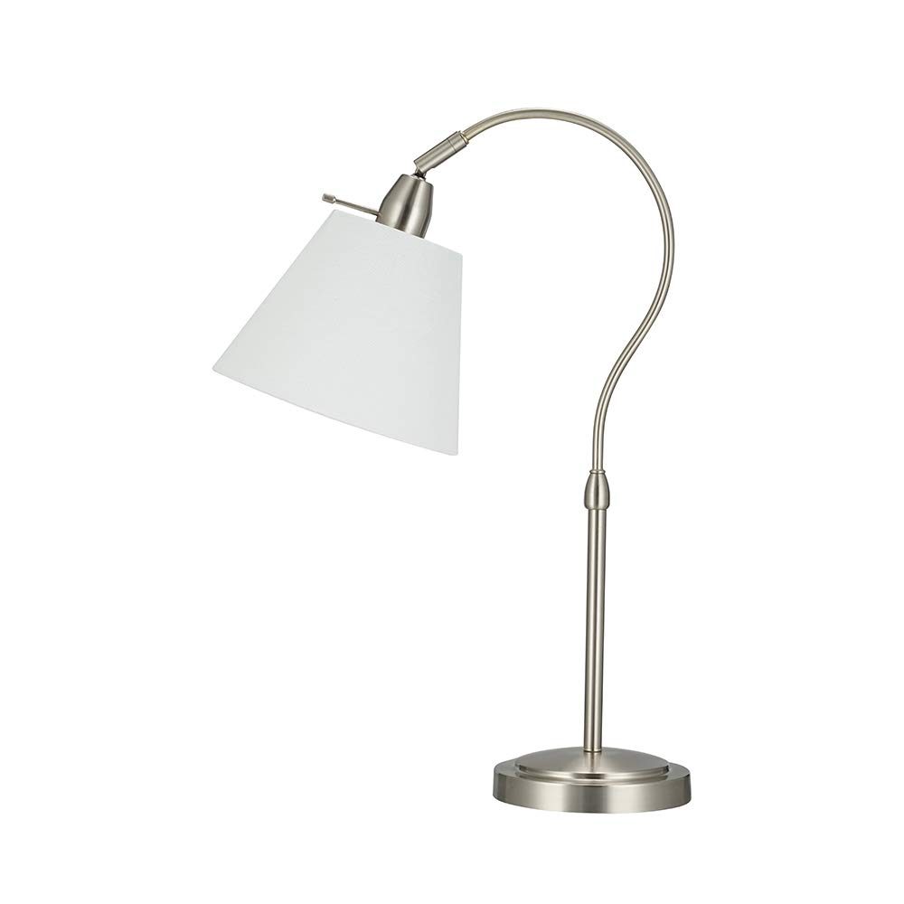 Amazon Brand – Ravenna Home Curvy Table Desk Lamp with LED Light Bulb, 22.5"H, Brushed Nickel