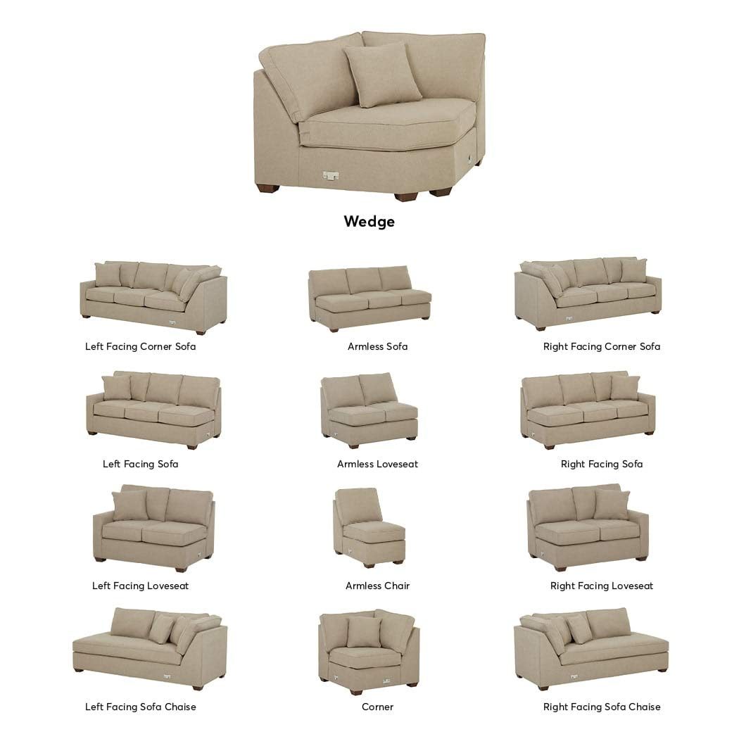Amazon Brand – Stone & Beam Bagley Sectional Component, Wedge, Fabric, 67"W, Dove