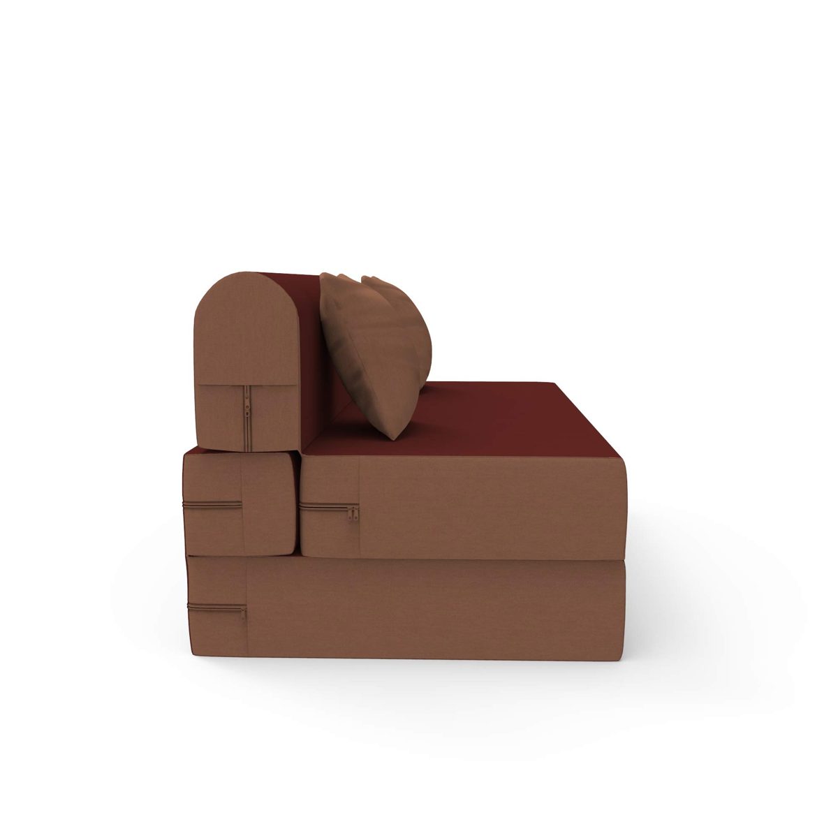 Amazon Brand - Solimo Metro  Fabric 3 seater Sofa cum Bed (Brown)