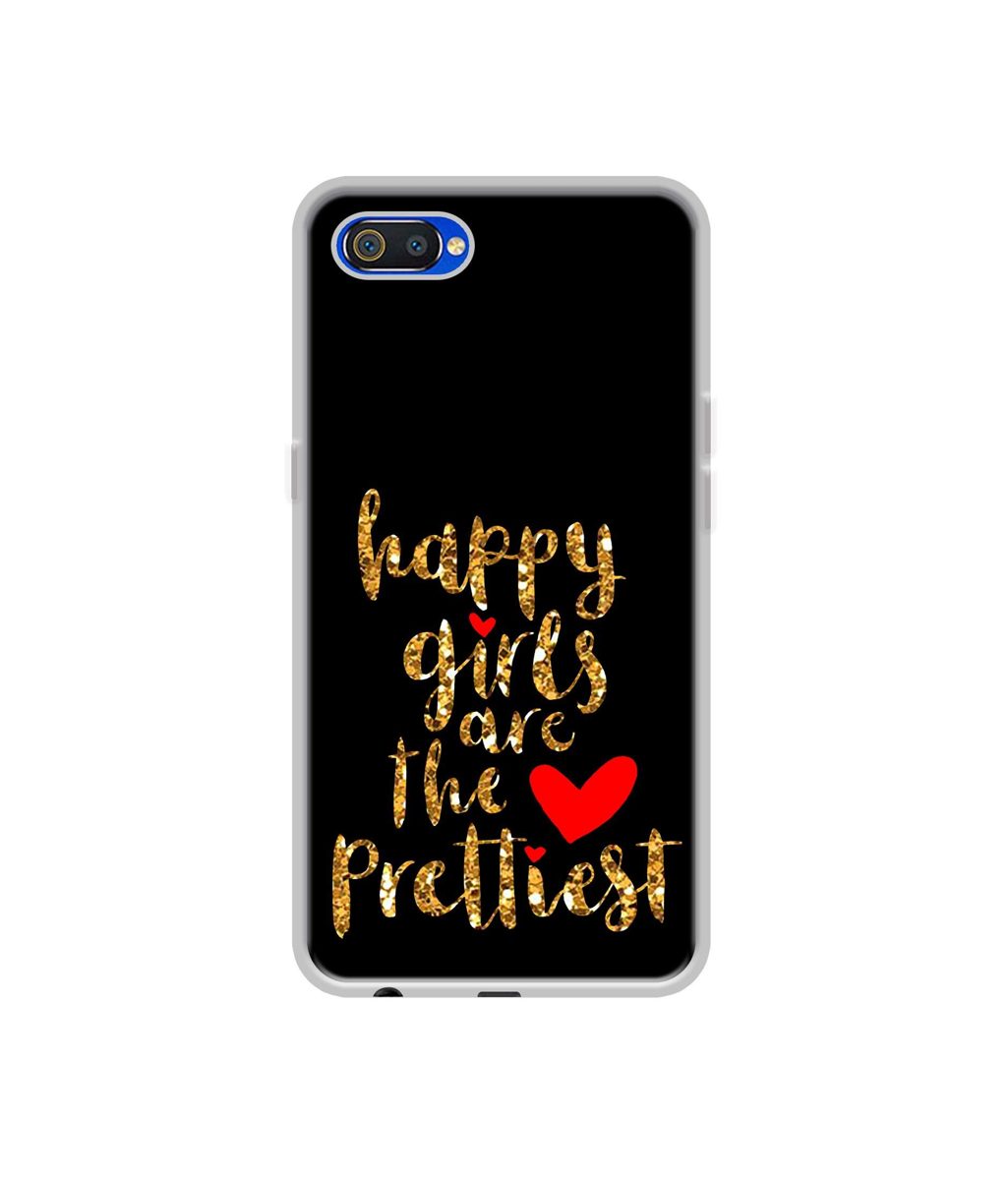 Amazon Brand - Solimo Designer Happy Girls are The Prettiest UV Printed Soft Back Case Mobile Cover for Realme C2