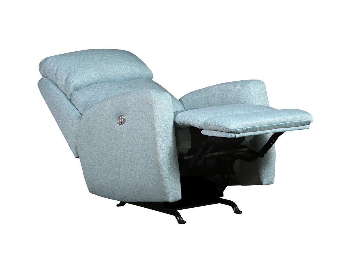 Amazon Brand - Stone & Beam Cambridge Upholstered Recliner Rocking Chair, 31"W, Light Blue
