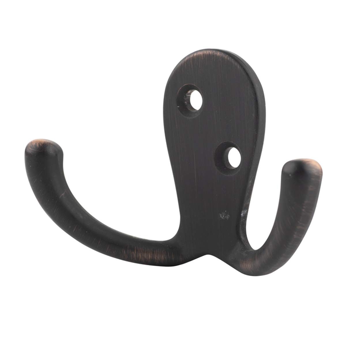 AmazonBasics Small Double Prong Robe Hook Oil Rubbed Bronze (5 Pack)