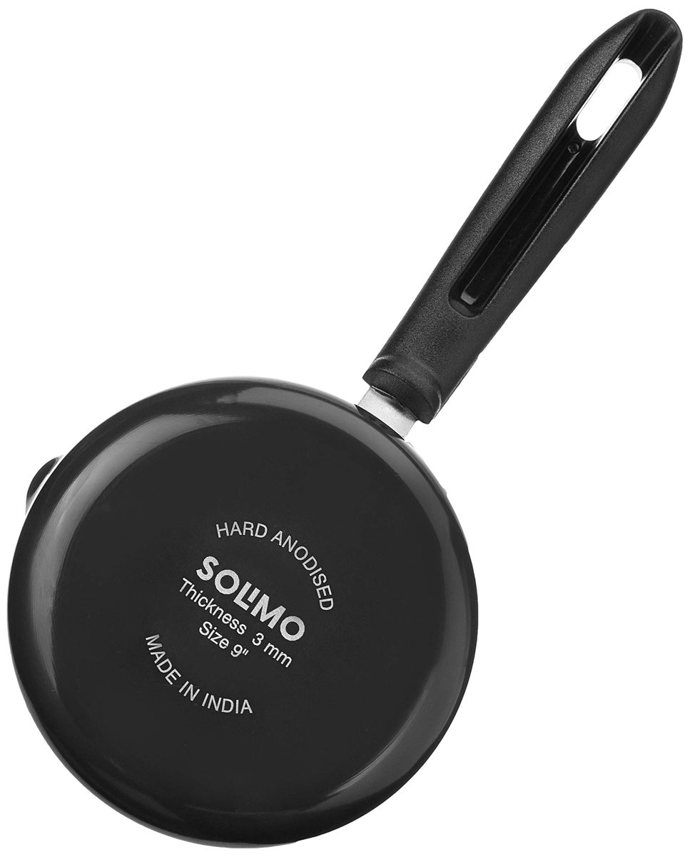 Amazon Brand - Solimo Hard Anodized Saucepan with Bakelite Handle (14cm, 900ml)