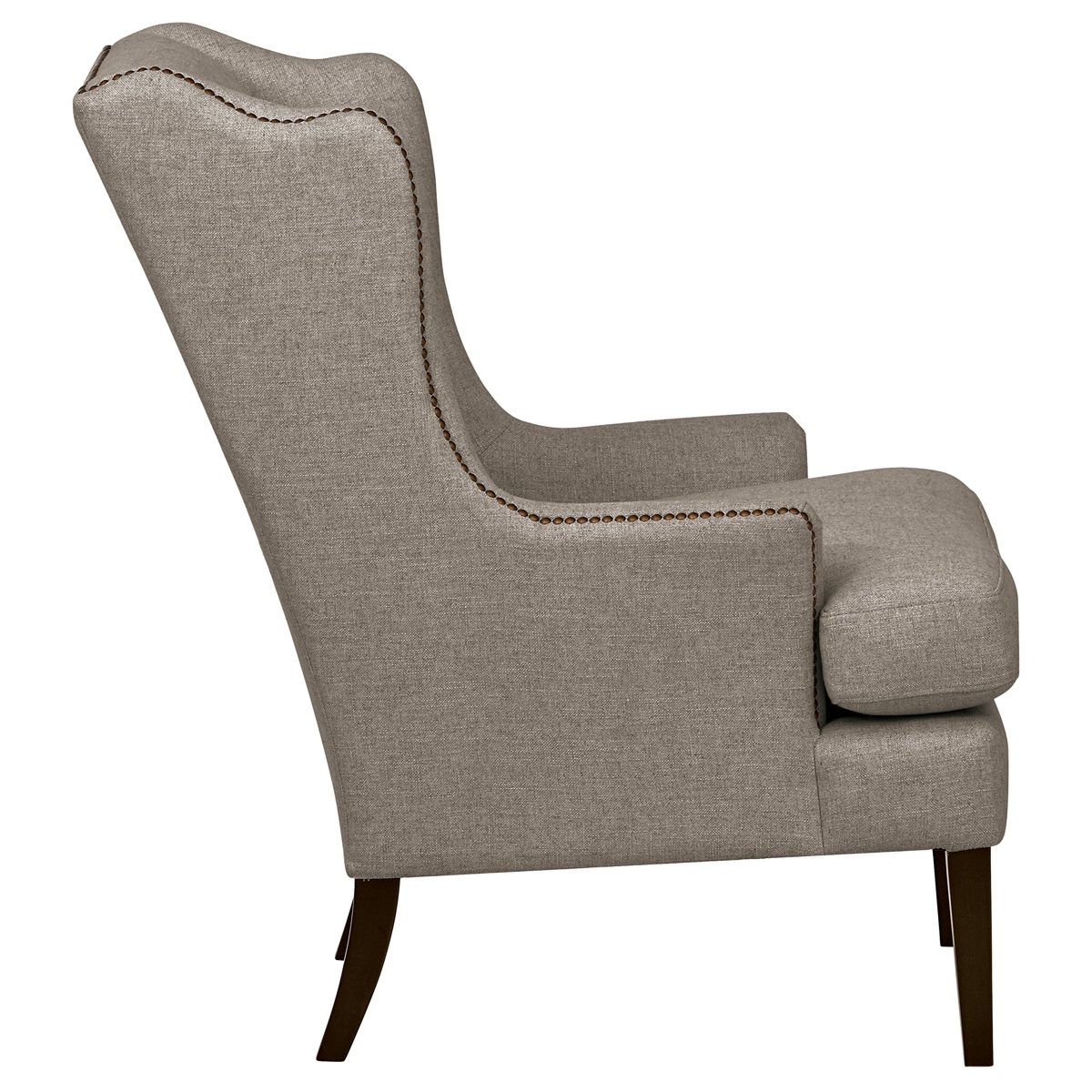 Amazon Brand – Stone & Beam Hillsboro Modern Wingback Living Room Accent Chair With Nailhead Trim, 29"W, Beige