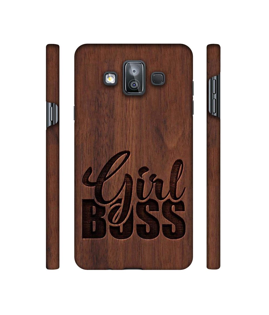 Amazon Brand - Solimo Designer Girl Boss On Wood 3D Printed Hard Back Case Mobile Cover for Samsung Galaxy J7 Duo
