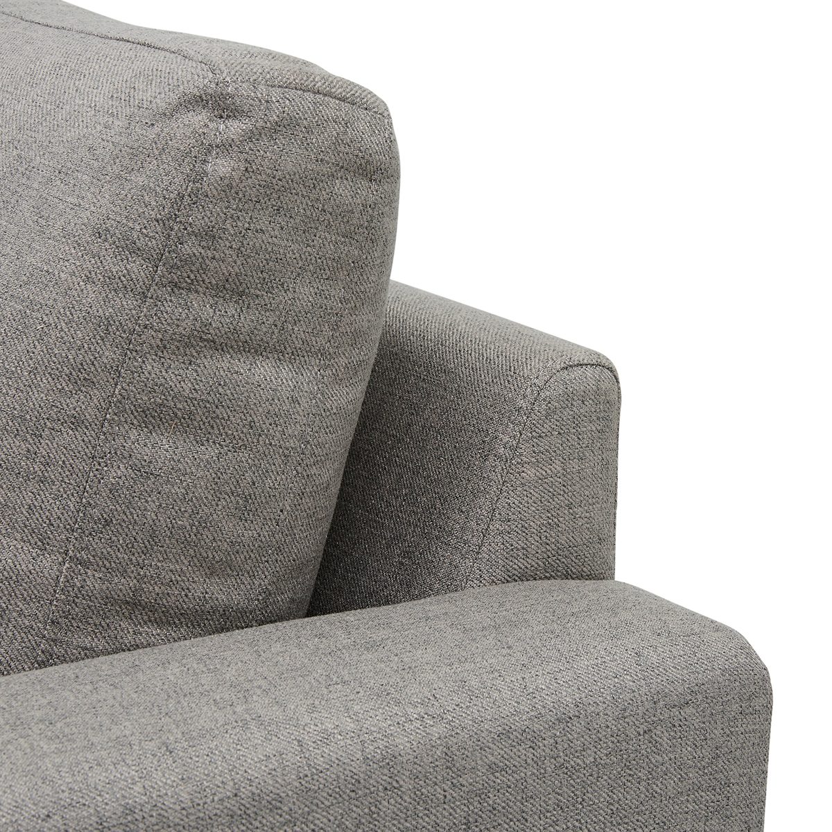 Amazon Brand – Rivet North End Modern Wood Accent Loveseat Sofa Couch, 58.7"W, Grey Weave